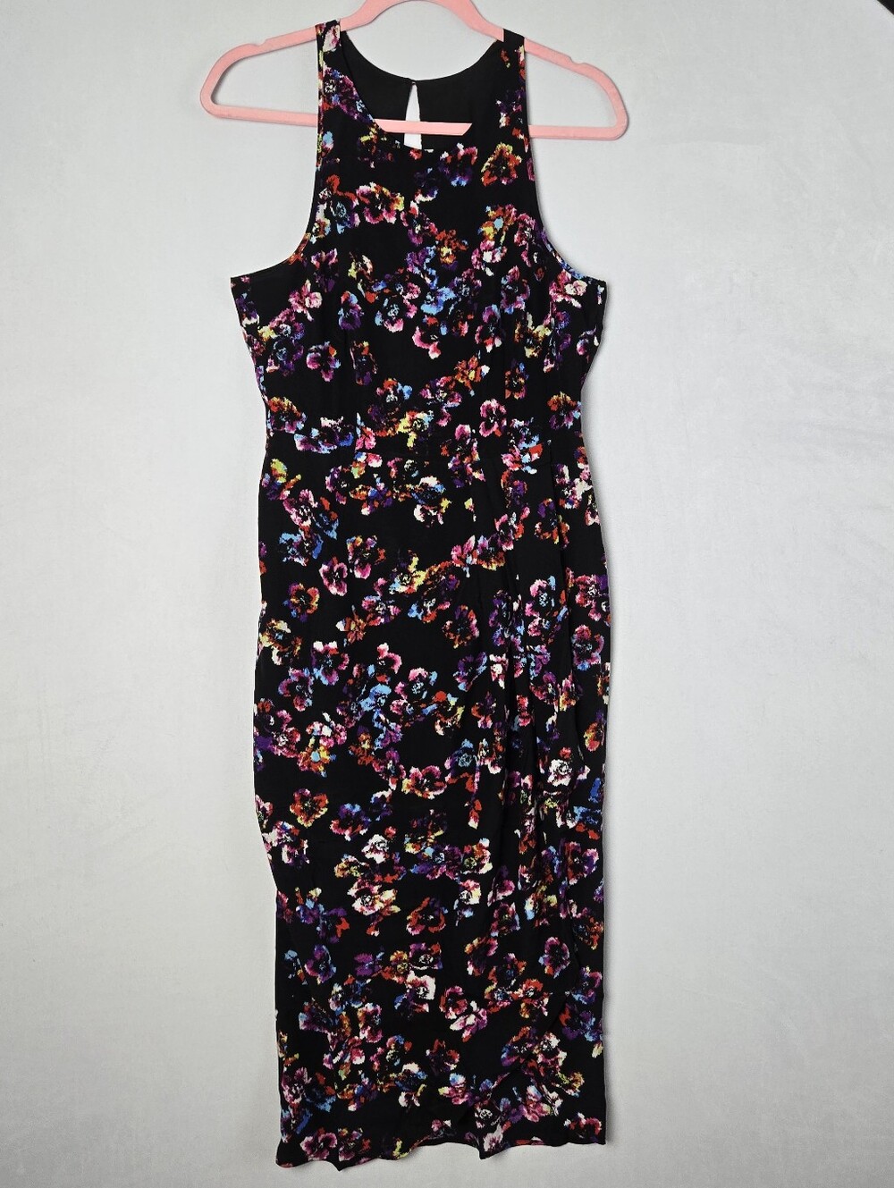 Yumi Kim Floral Silk Halter Sleeveless Midi Dress Whimsigoth Garden Date Night